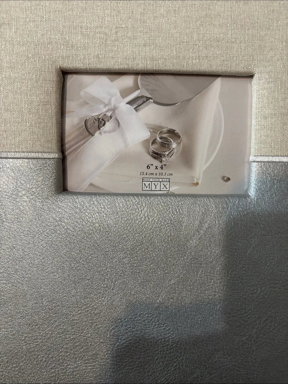 Elegant Silver and Cream Two-Tone photo album by MYX